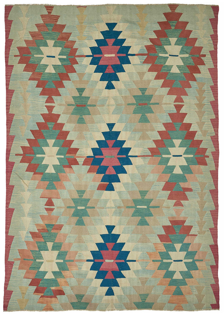 7x10 Handwoven Turkish Kilim Rug - 50642