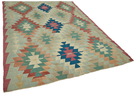 7x10 Handwoven Turkish Kilim Rug - 50642