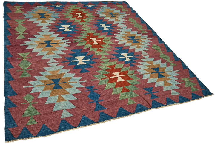 6x7 Handwoven Turkish Kilim Rug - 50643