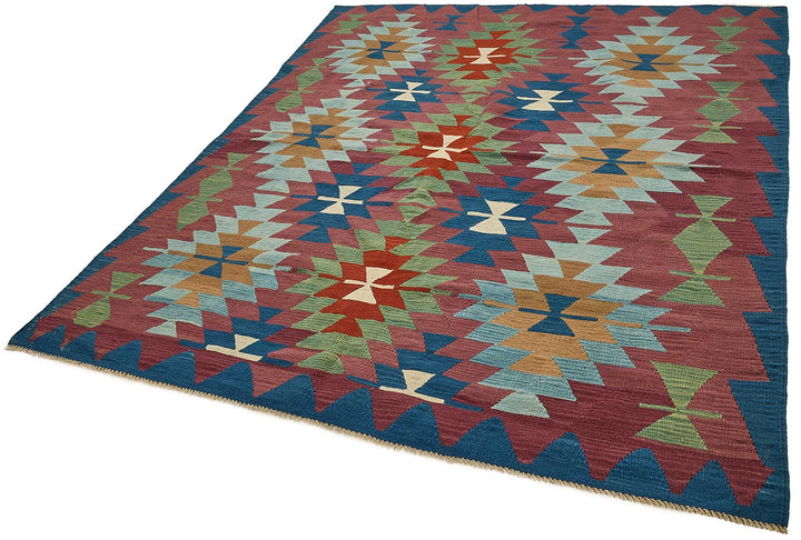 6x7 Handwoven Turkish Kilim Rug - 50643