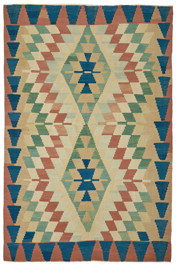 7x10 Handwoven Turkish Kilim Rug - 50646