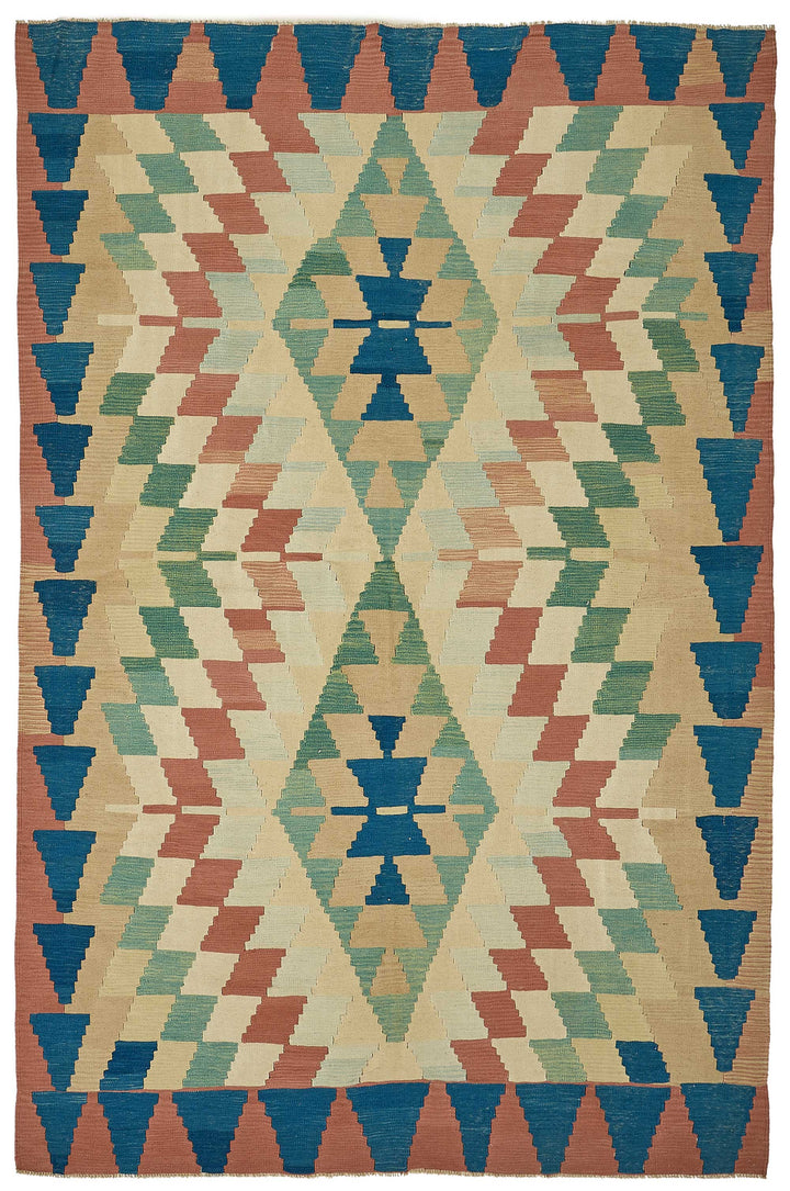 7x10 Handwoven Turkish Kilim Rug - 50646