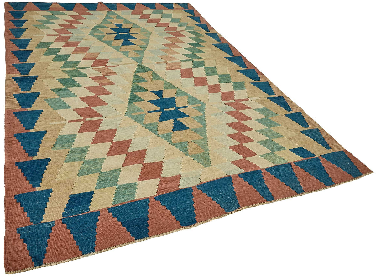 7x10 Handwoven Turkish Kilim Rug - 50646