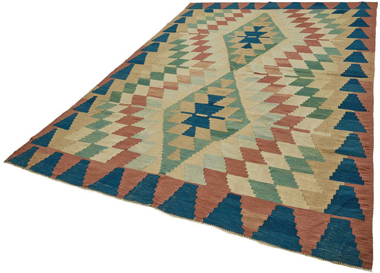 7x10 Handwoven Turkish Kilim Rug - 50646