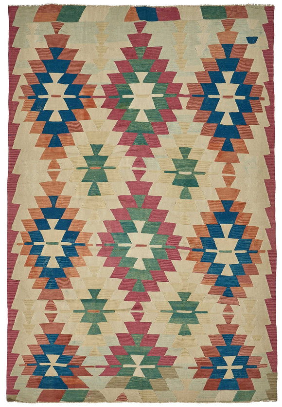 7x10 Handwoven Turkish Kilim Rug - 50647