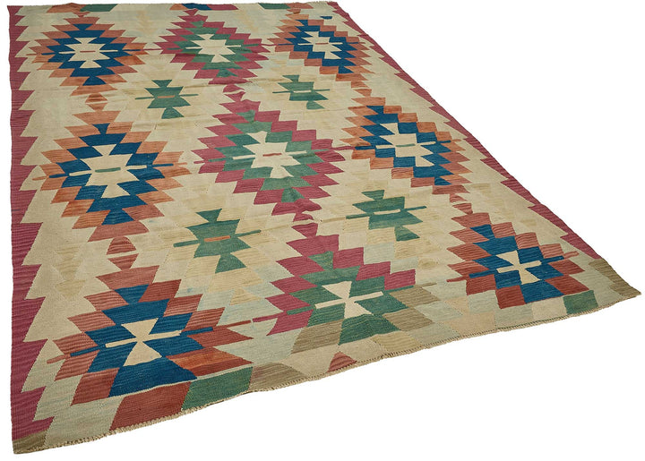 7x10 Handwoven Turkish Kilim Rug - 50647