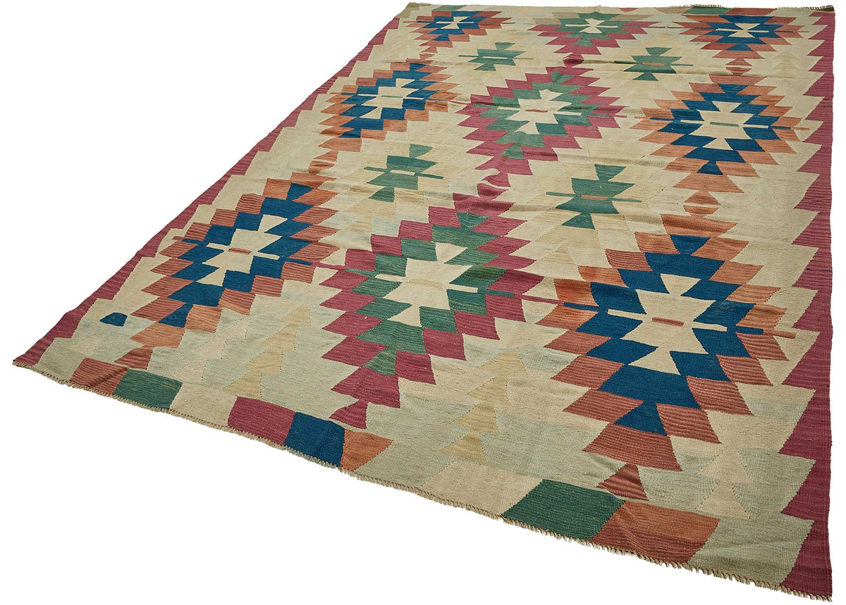 7x10 Handwoven Turkish Kilim Rug - 50647