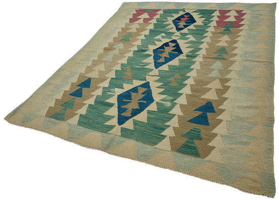 6x7 Handwoven Turkish Kilim Rug - 50655