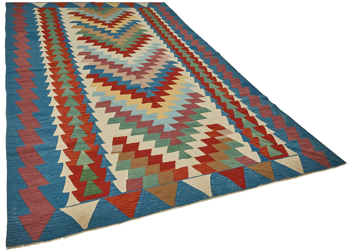 7x11 Handwoven Turkish Kilim Rug - 50661