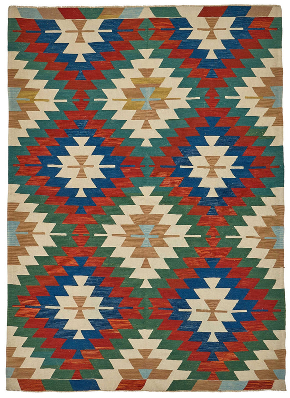 7x9 Handwoven Turkish Kilim Rug - 50664