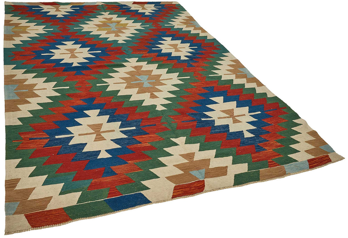 7x9 Handwoven Turkish Kilim Rug - 50664