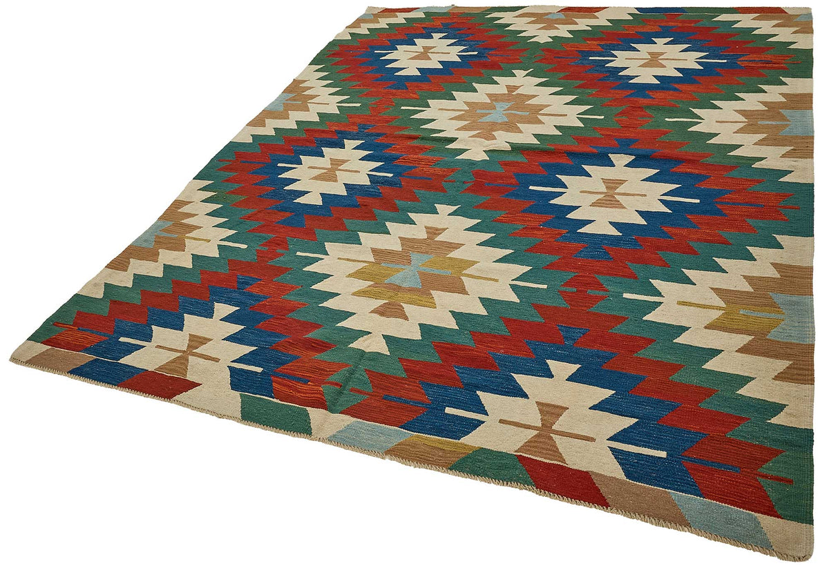 7x9 Handwoven Turkish Kilim Rug - 50664