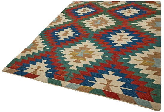 7x9 Handwoven Turkish Kilim Rug - 50664