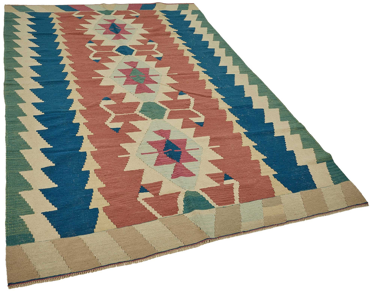6x9 Handwoven Turkish Kilim Rug - 50665