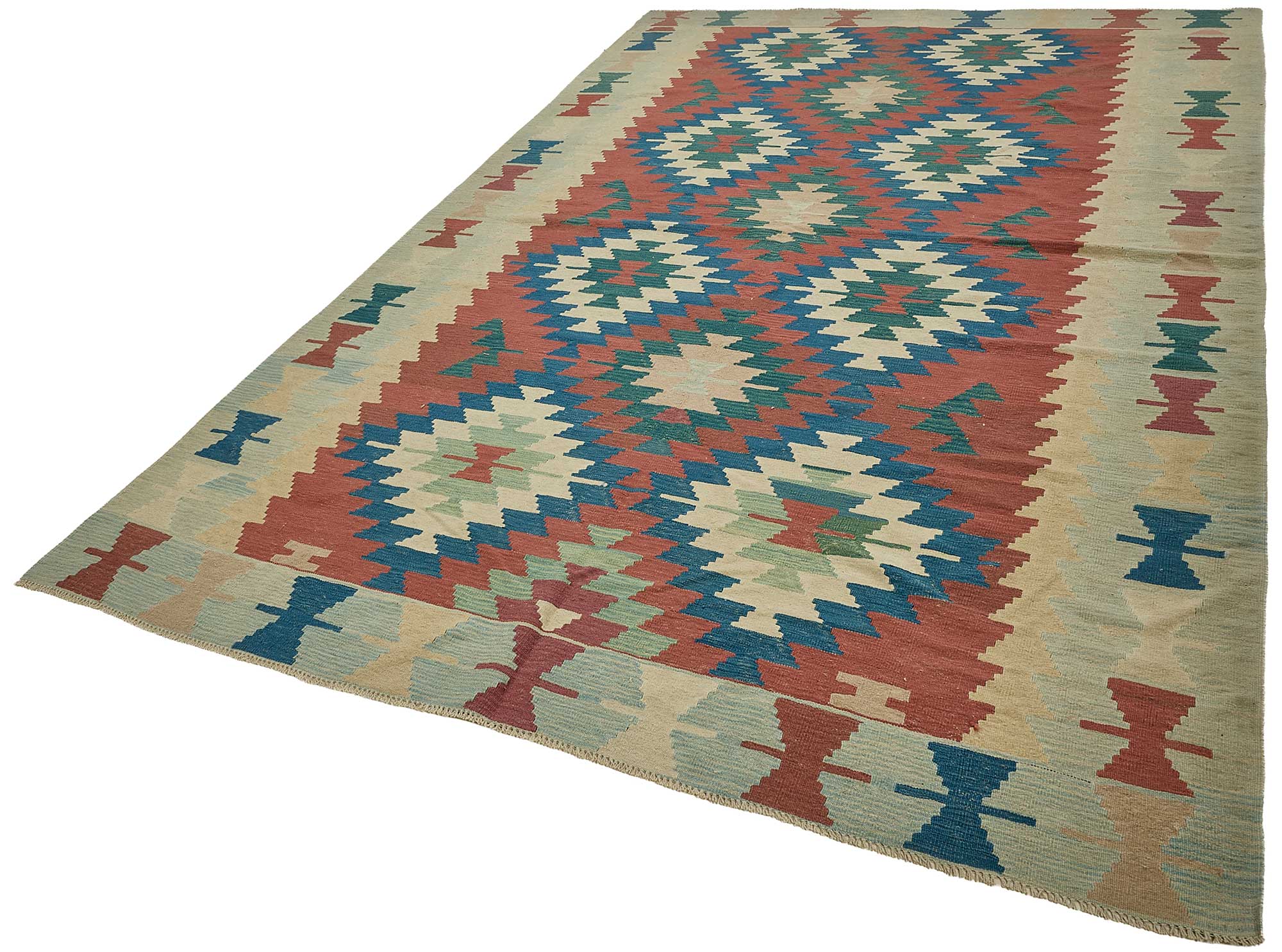 7x11 Handwoven Turkish Kilim Rug - 50666
