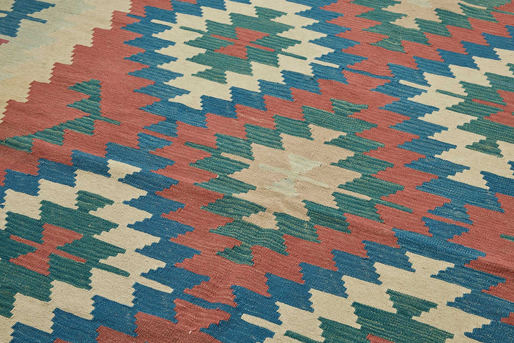 7x11 Handwoven Turkish Kilim Rug - 50666