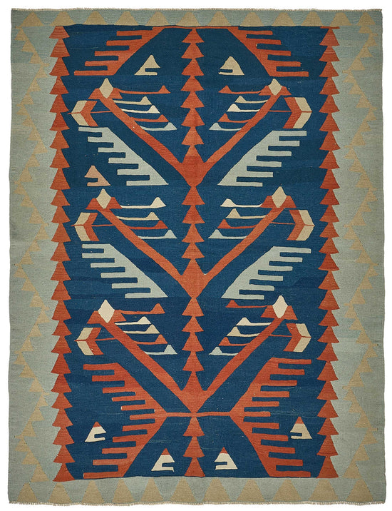 7x9 Handwoven Turkish Kilim Rug - 50667