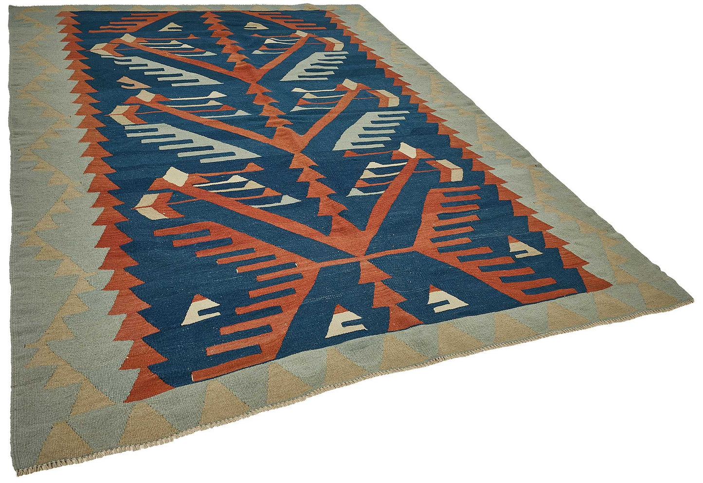7x9 Handwoven Turkish Kilim Rug - 50667