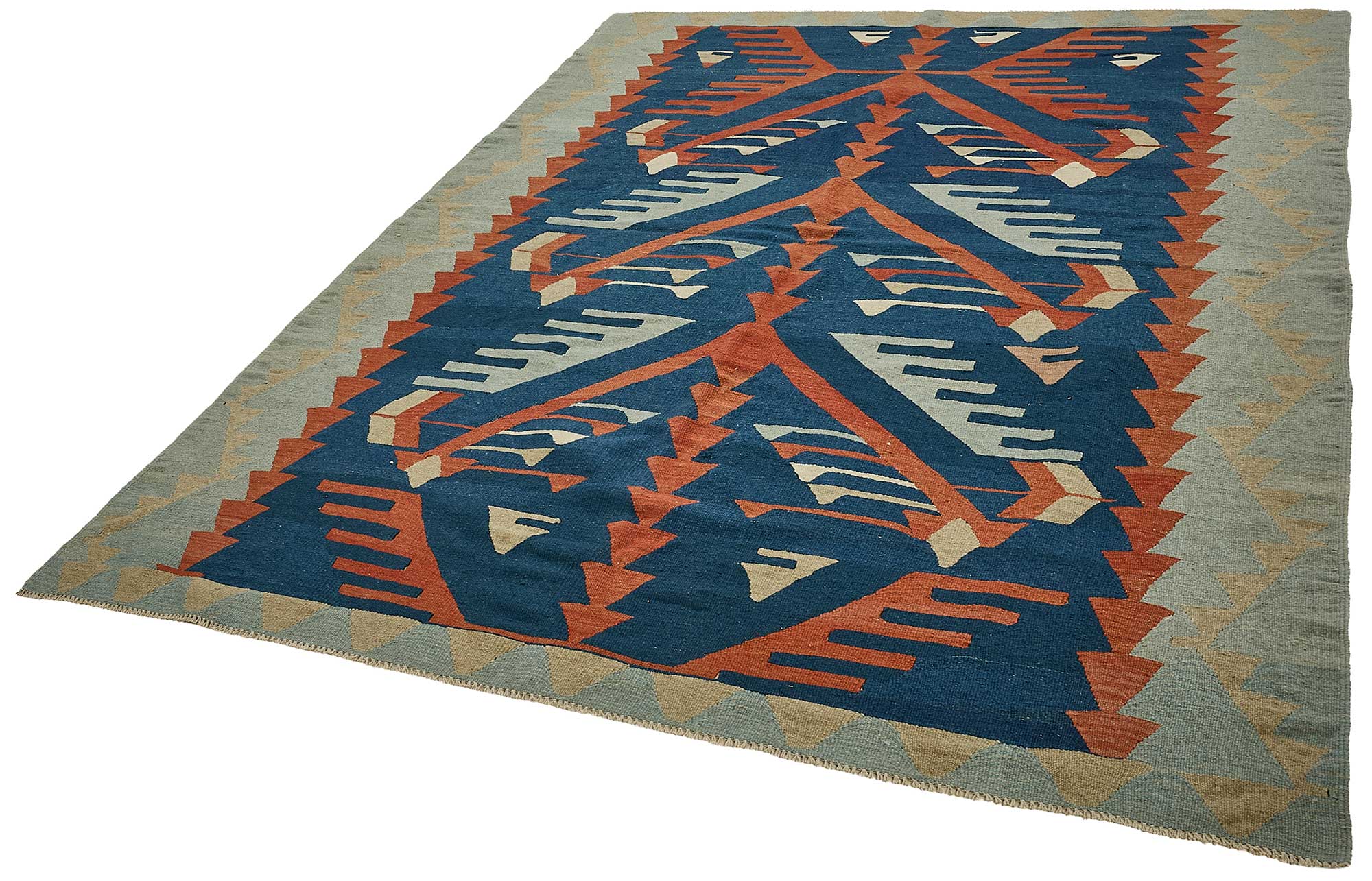 7x9 Handwoven Turkish Kilim Rug - 50667
