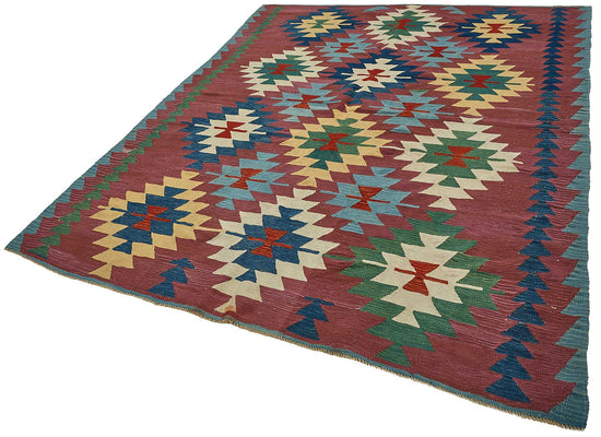 7x8 Handwoven Turkish Kilim Rug - 50668