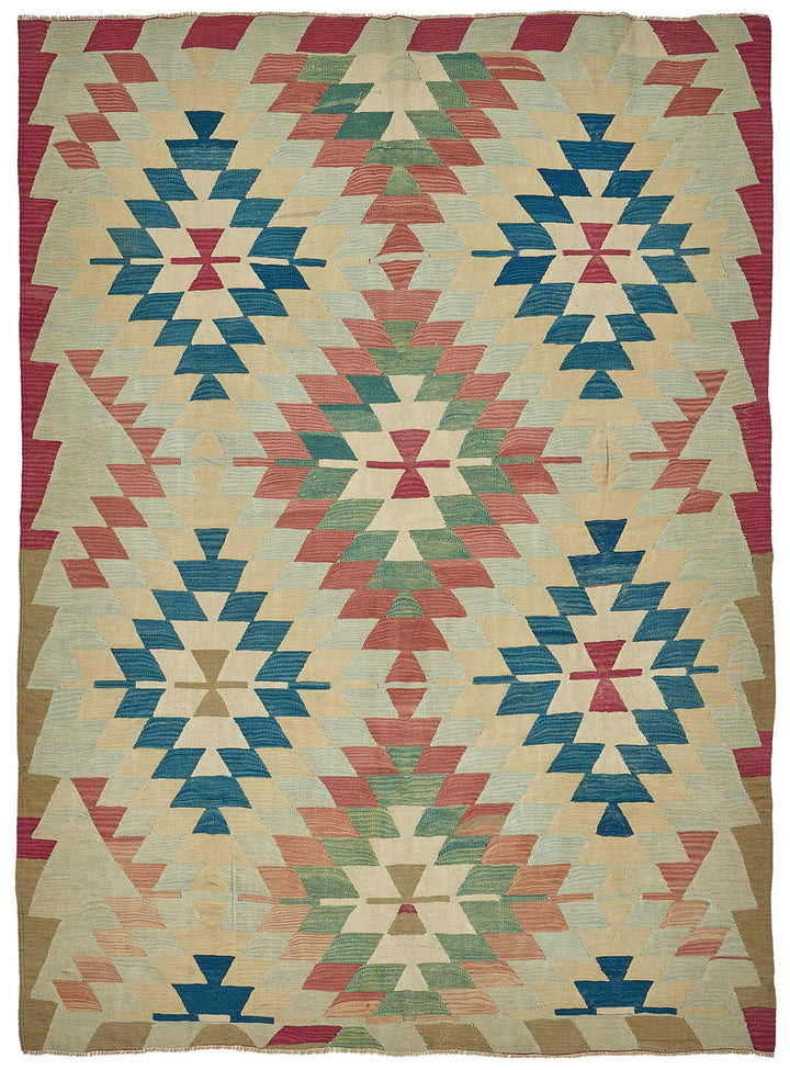 7x9 Handwoven Turkish Kilim Rug - 50676