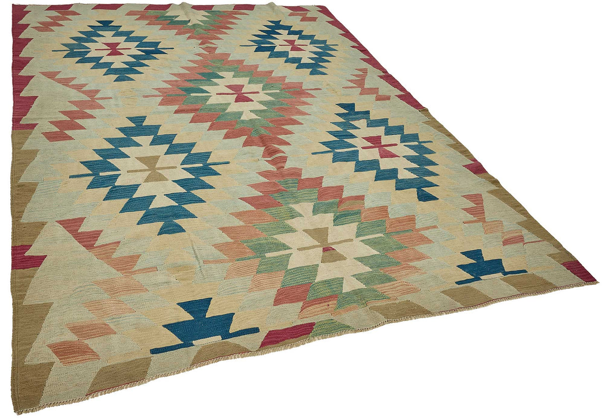 7x9 Handwoven Turkish Kilim Rug - 50676