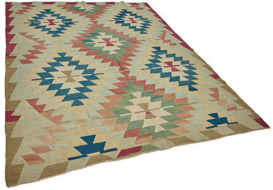 7x9 Handwoven Turkish Kilim Rug - 50676