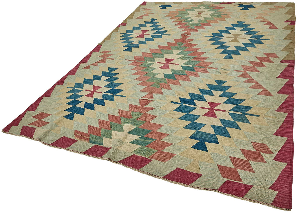 7x9 Handwoven Turkish Kilim Rug - 50676