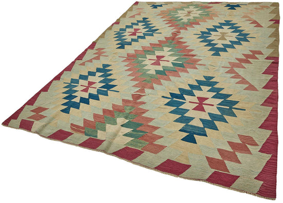 7x9 Handwoven Turkish Kilim Rug - 50676