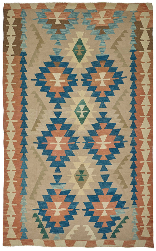 7x11 Handwoven Turkish Kilim Rug - 50679