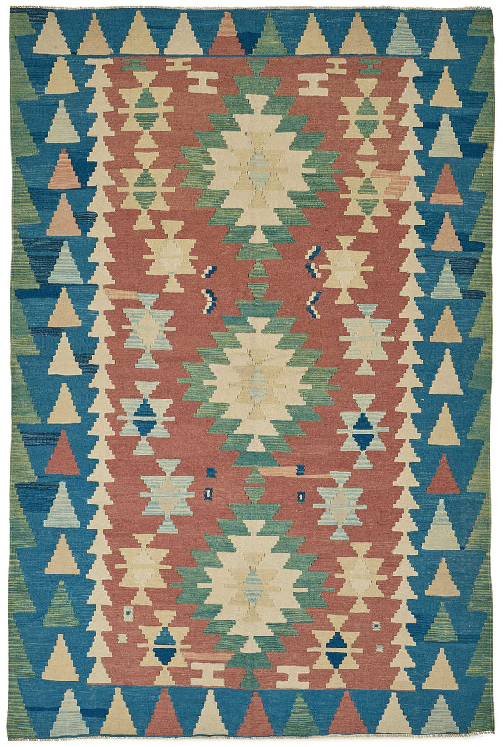 7x10 Handwoven Turkish Kilim Rug - 50680