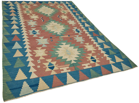 7x10 Handwoven Turkish Kilim Rug - 50680