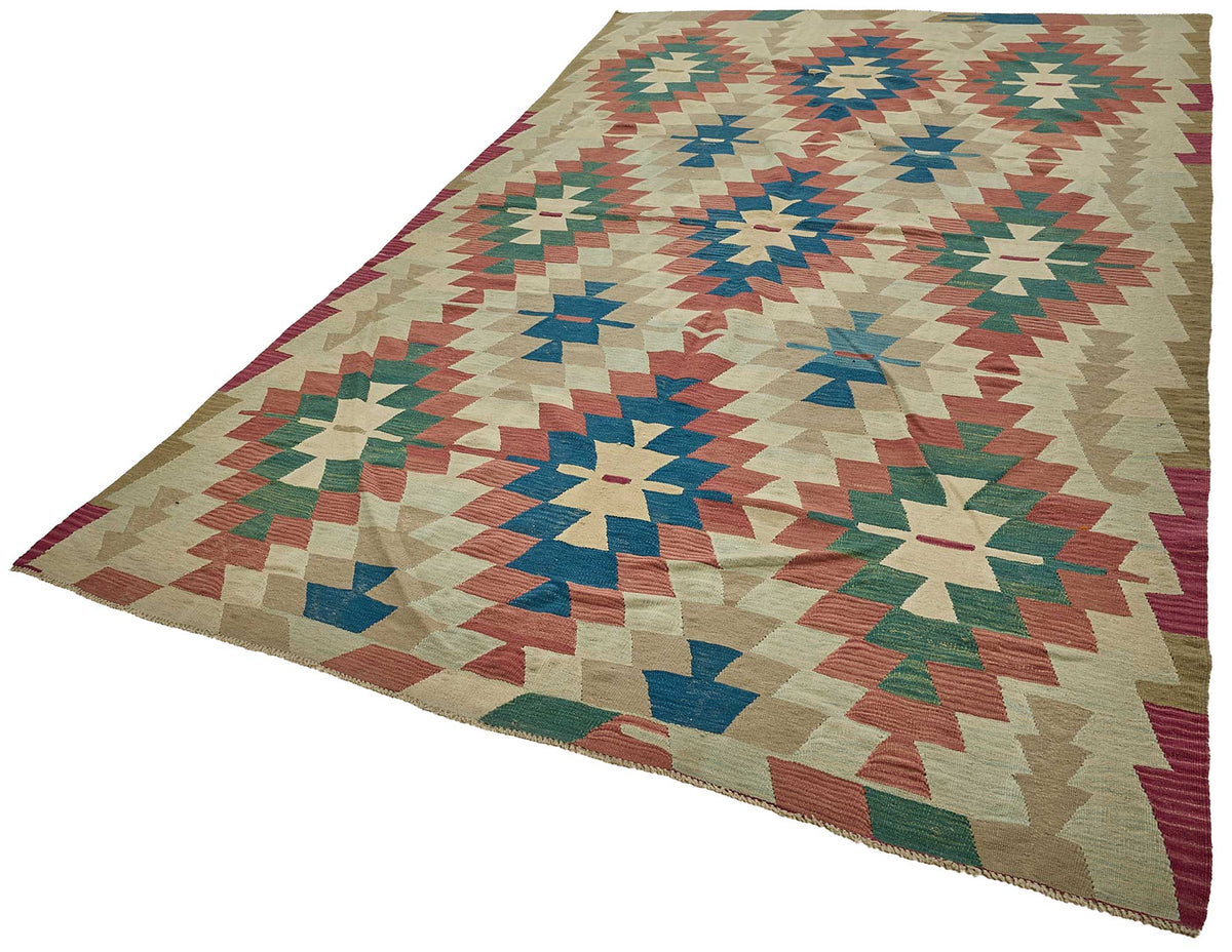 7x11 Handwoven Turkish Kilim Rug - 50685