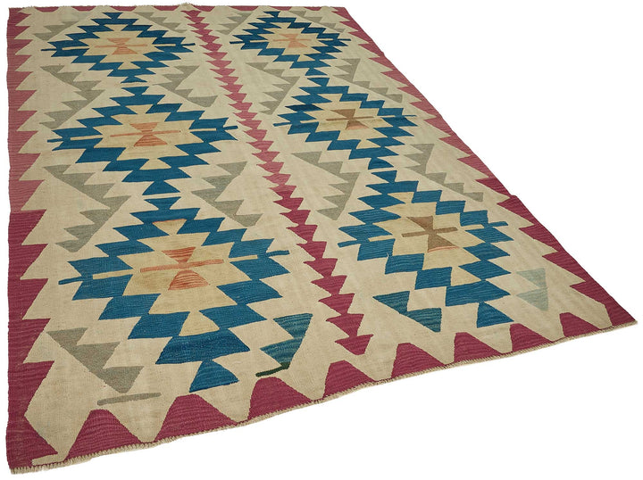 6x9 Handwoven Turkish Kilim Rug - 50697