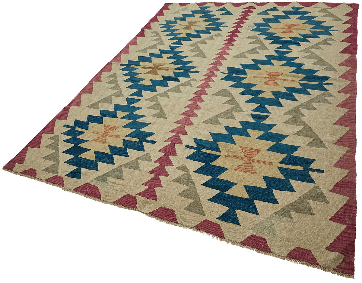6x9 Handwoven Turkish Kilim Rug - 50697