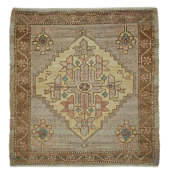 2x2 Vintage Turkish Small Rug – 50732