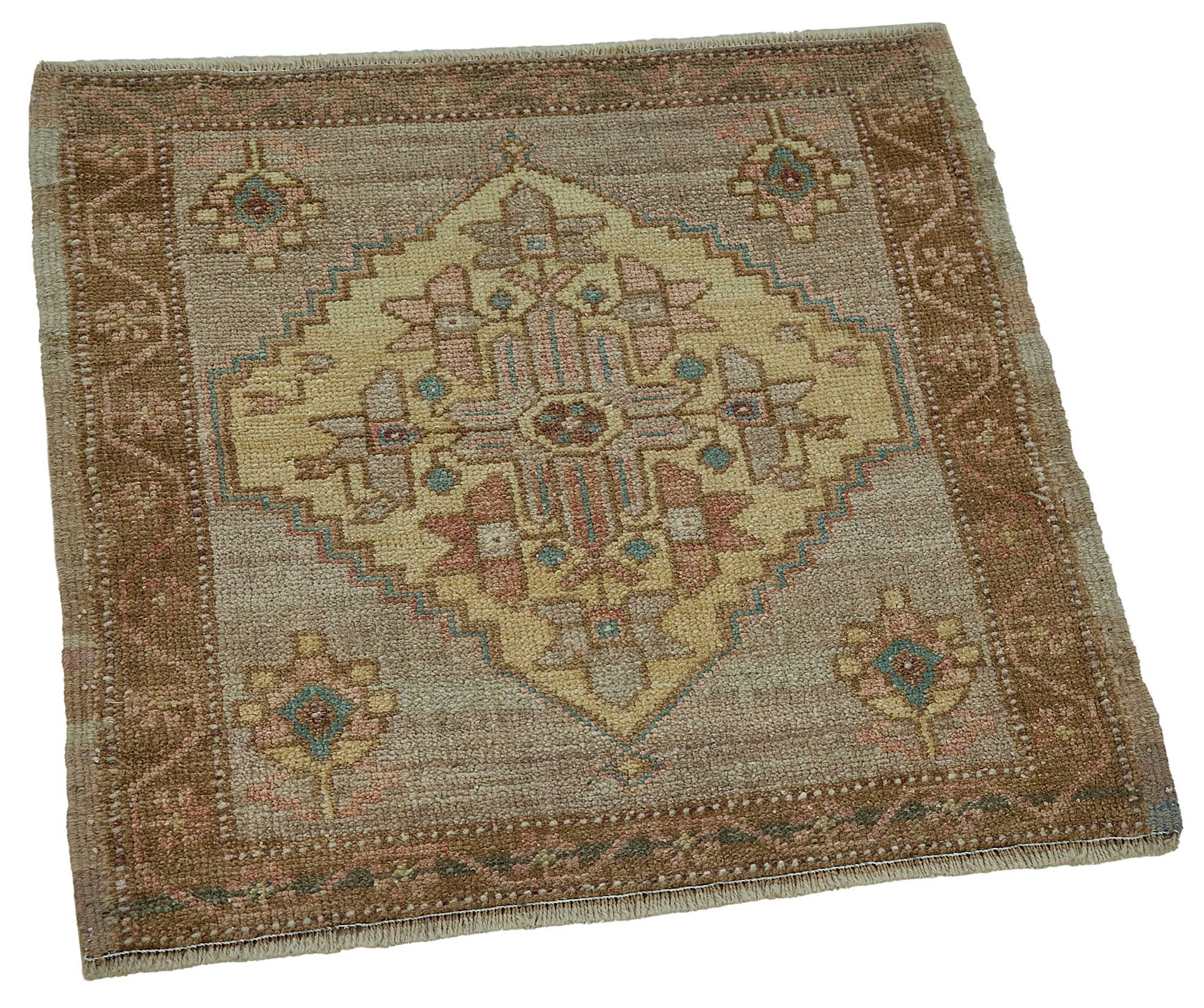 2x2 Vintage Turkish Small Rug – 50732