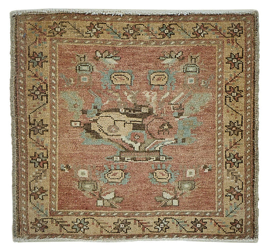2x2 Vintage Turkish Small Rug – 50733