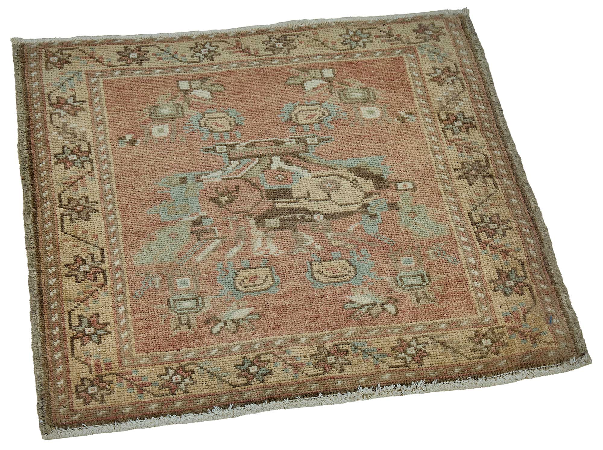 2x2 Vintage Turkish Small Rug – 50733
