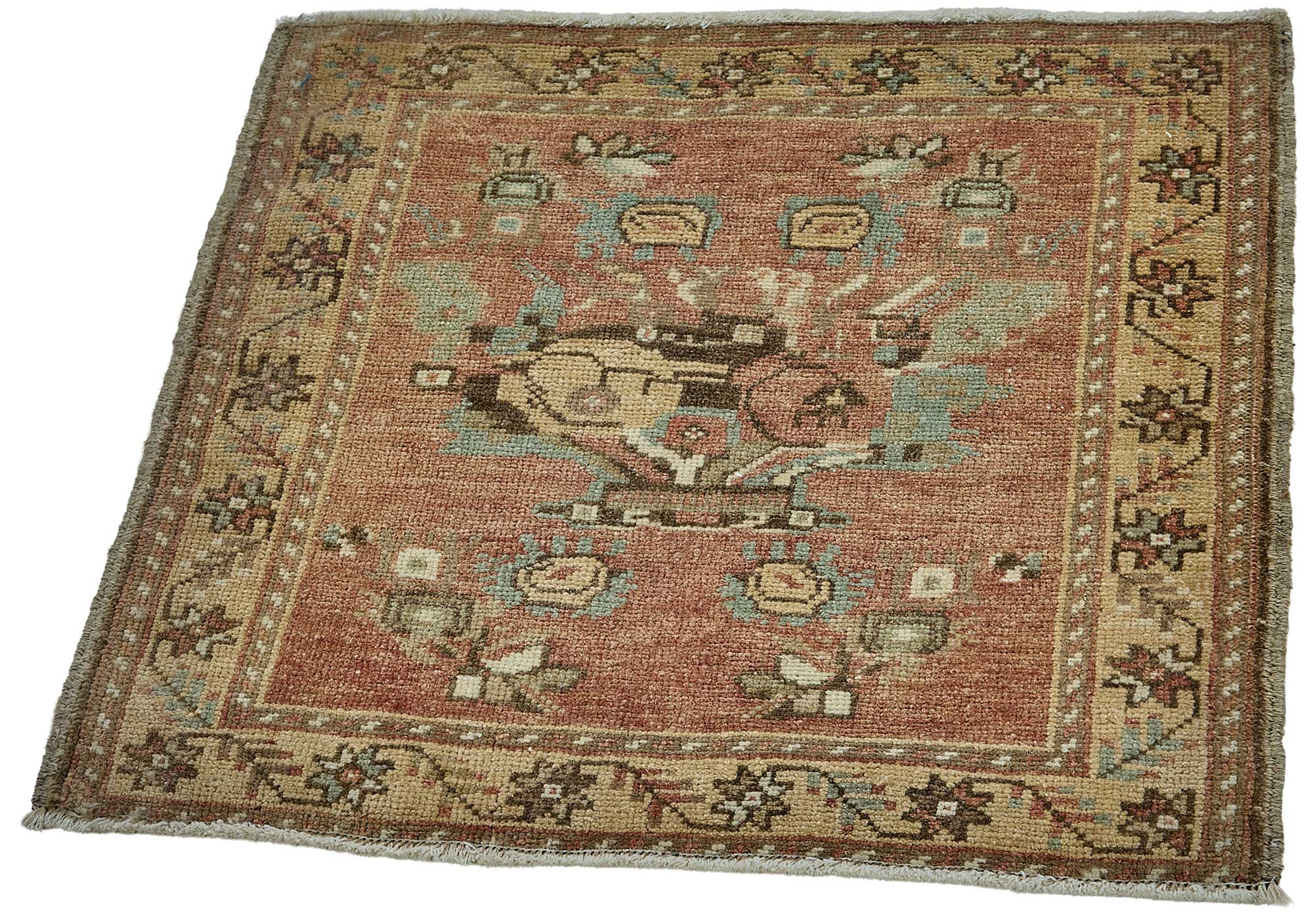 2x2 Vintage Turkish Small Rug – 50733