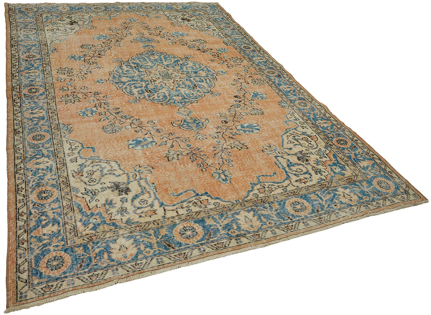 7x10 Hand-Knotted Turkish Vintage Rug - 50803