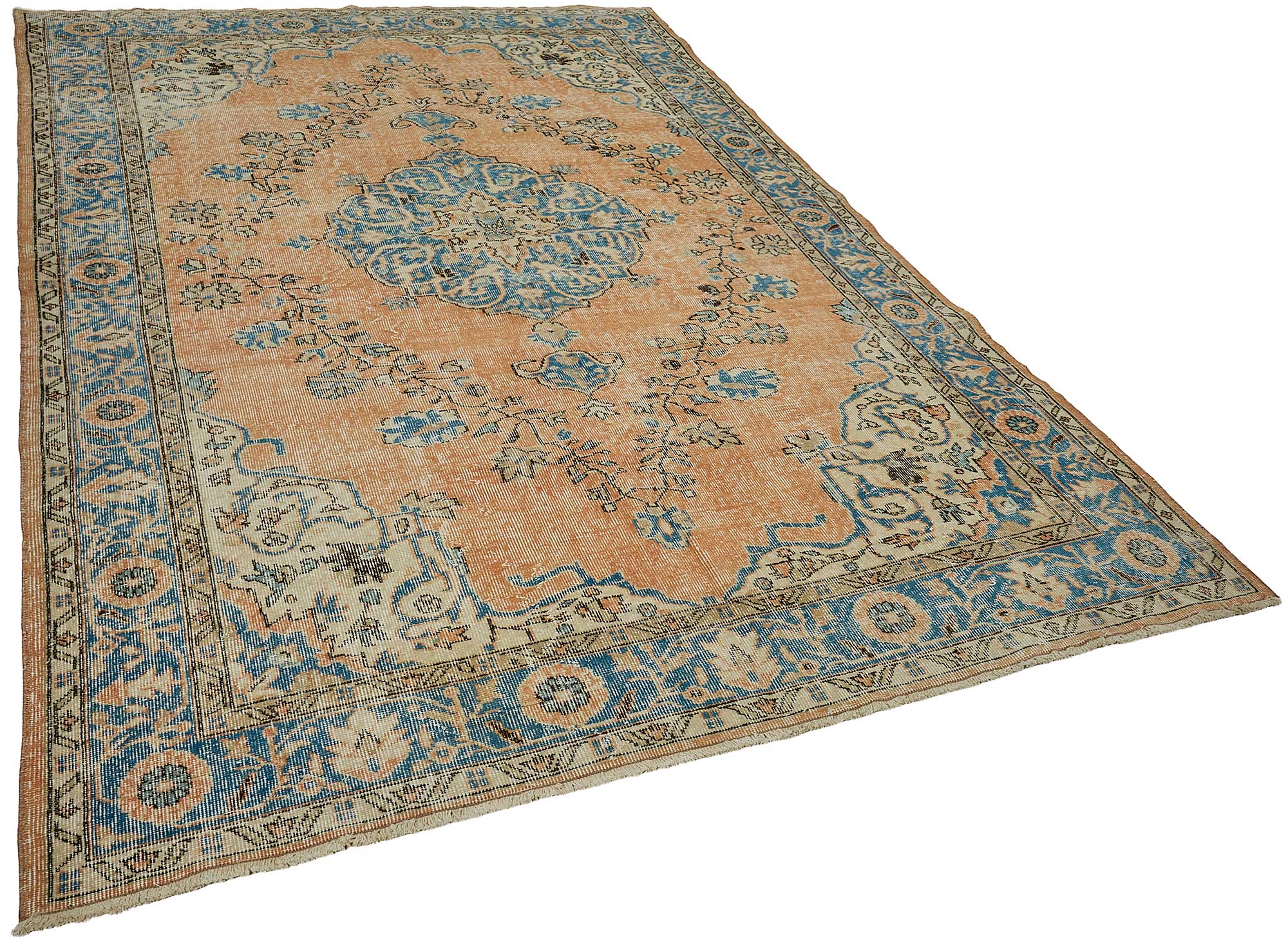 7x10 Hand-Knotted Turkish Vintage Rug - 50803