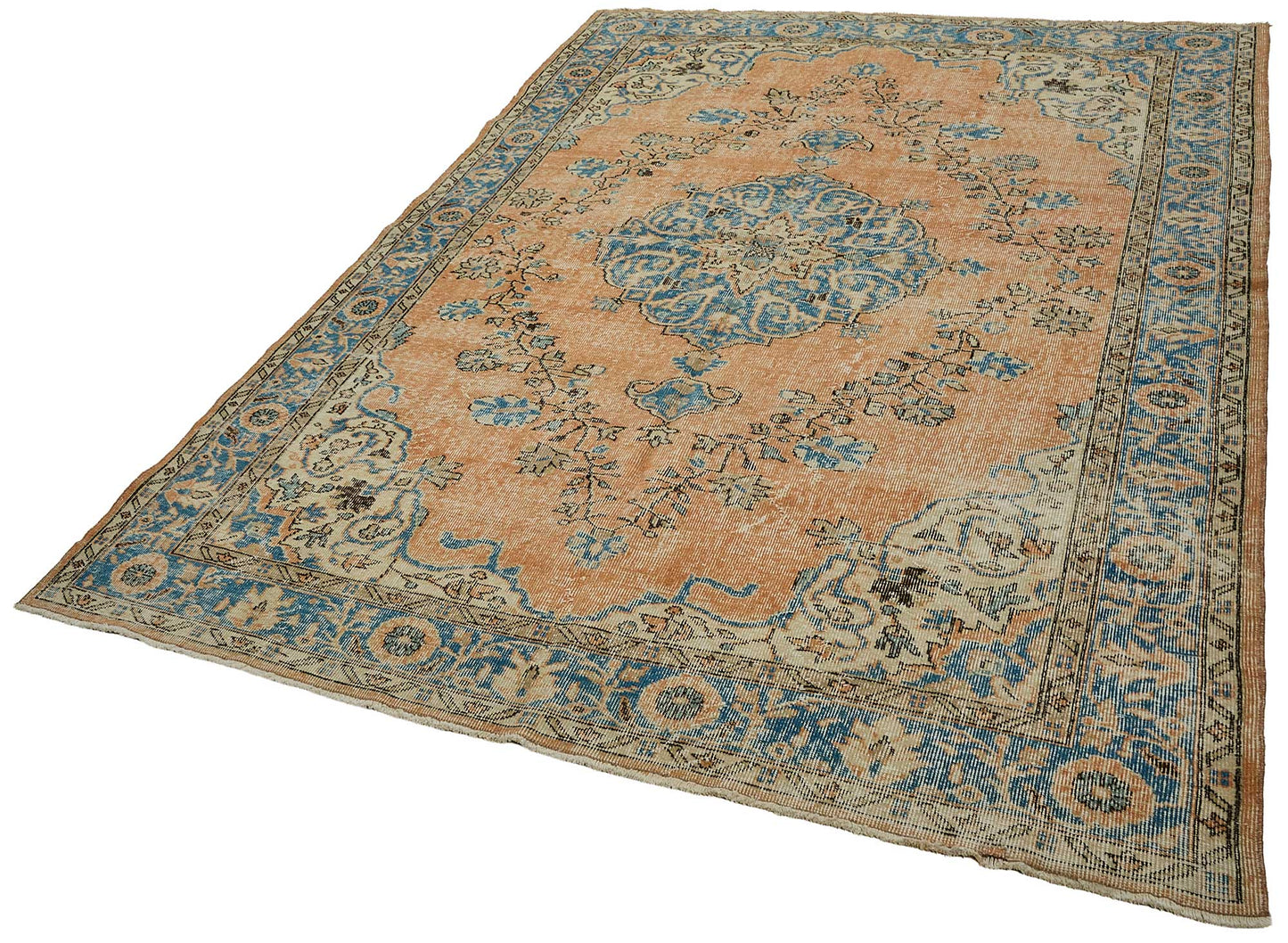 7x10 Hand-Knotted Turkish Vintage Rug - 50803