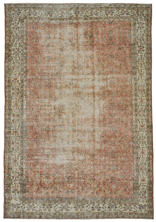 7x10 Hand-Knotted Turkish Vintage Rug - 50804