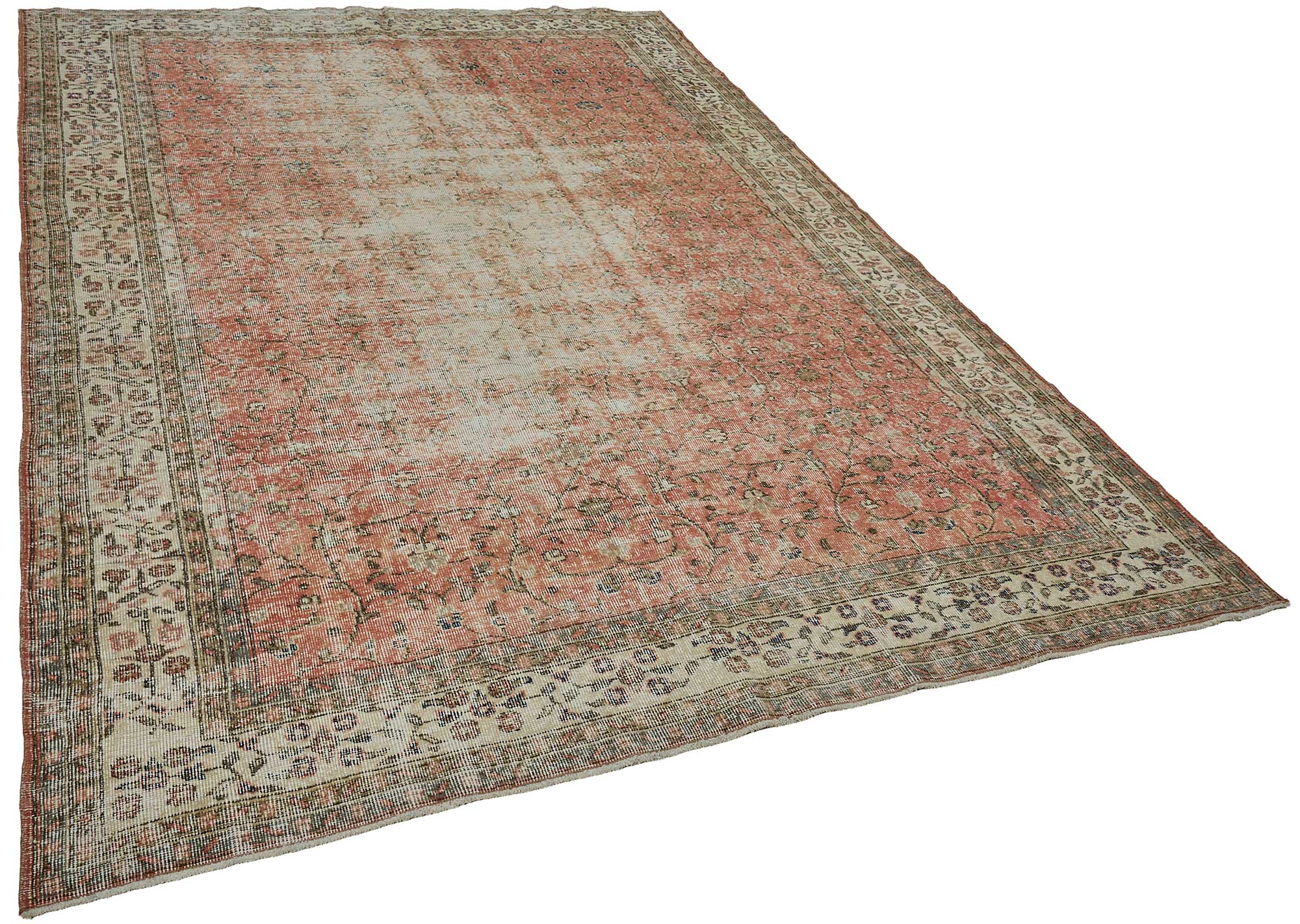 7x10 Hand-Knotted Turkish Vintage Rug - 50804