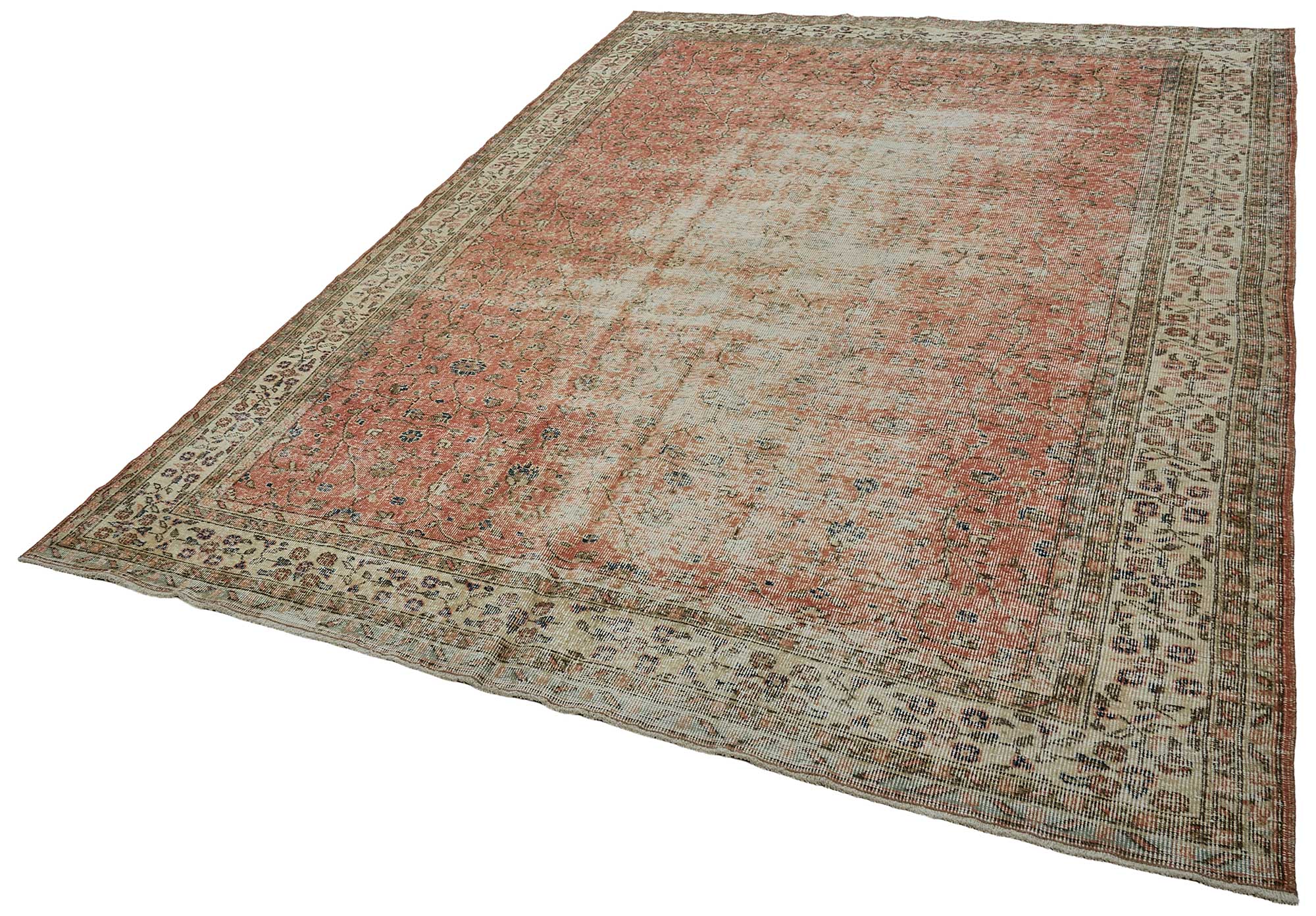 7x10 Hand-Knotted Turkish Vintage Rug - 50804