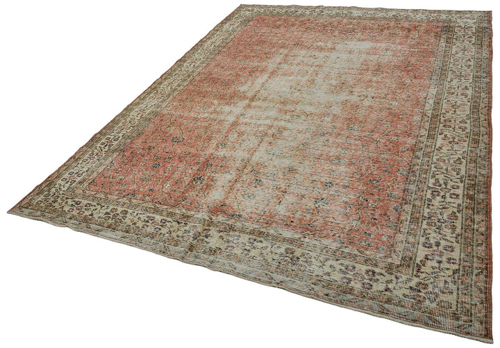 7x10 Hand-Knotted Turkish Vintage Rug - 50804