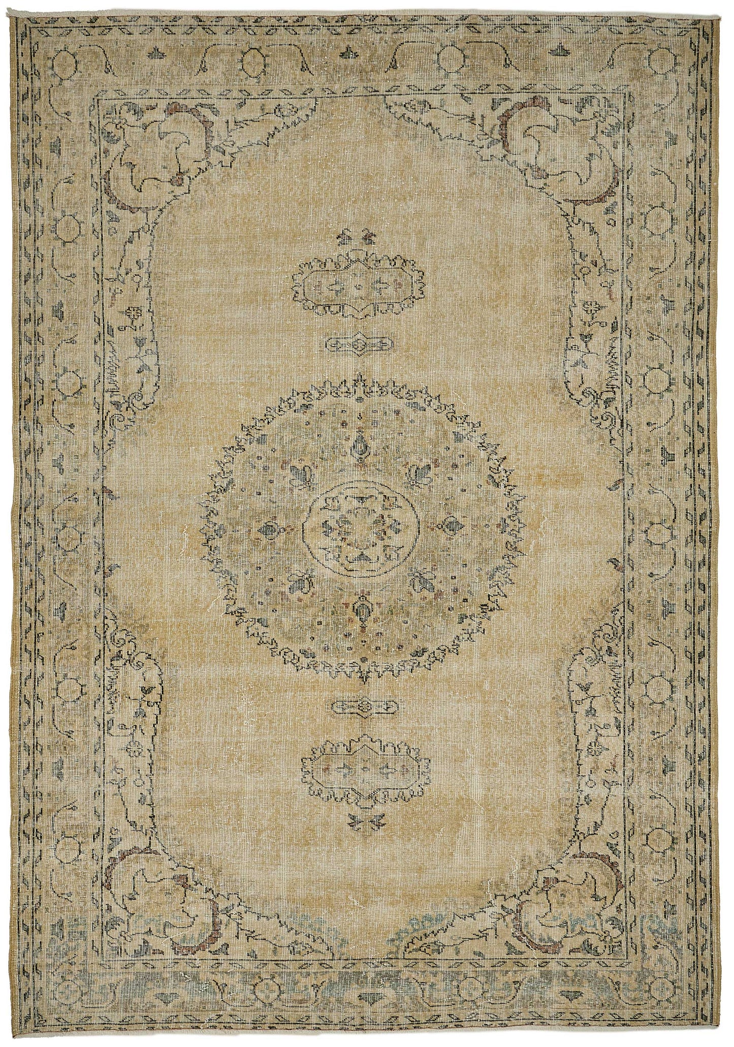 7x10 Hand-Knotted Turkish Vintage Rug - 50805