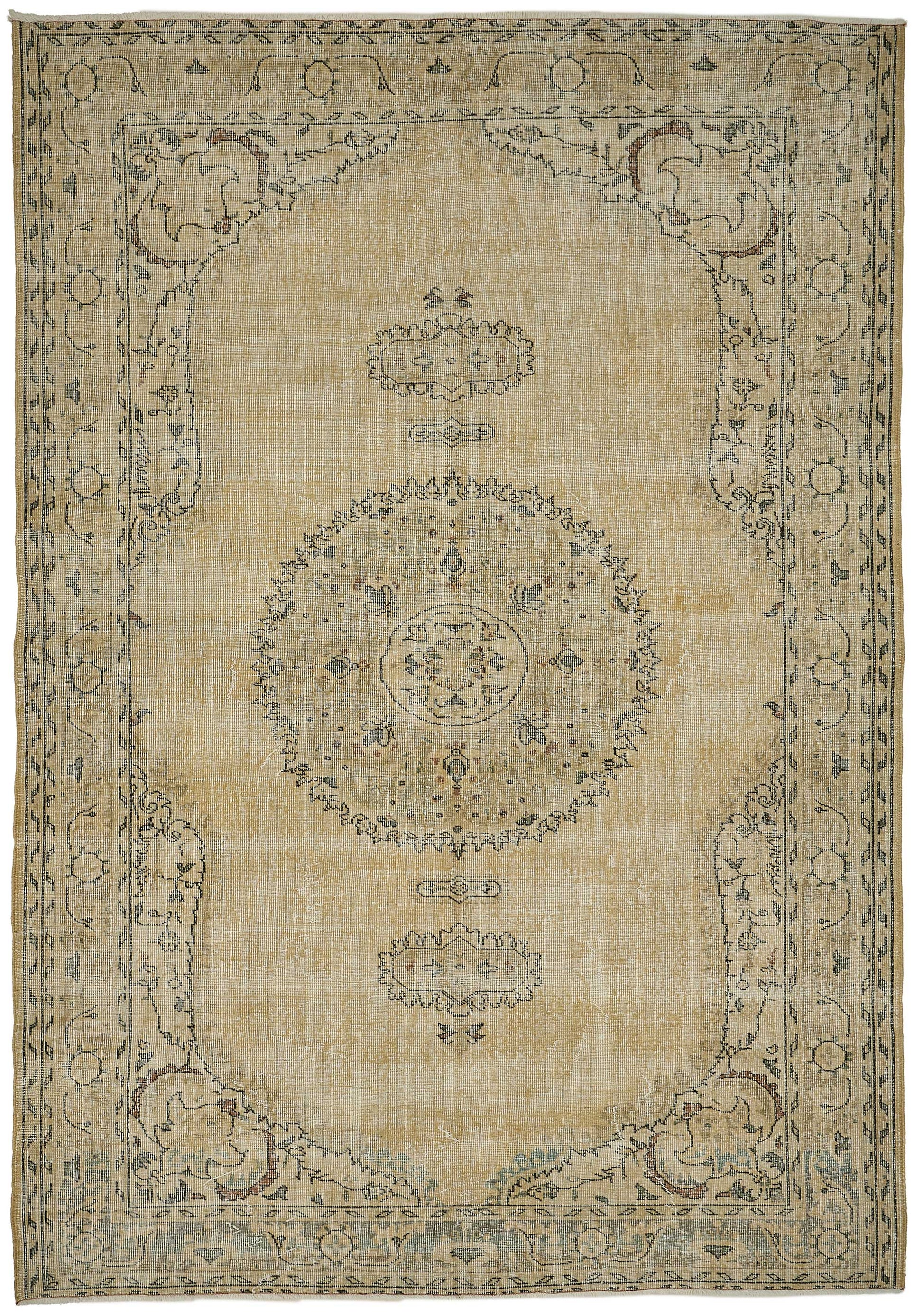 7x10 Hand-Knotted Turkish Vintage Rug - 50805