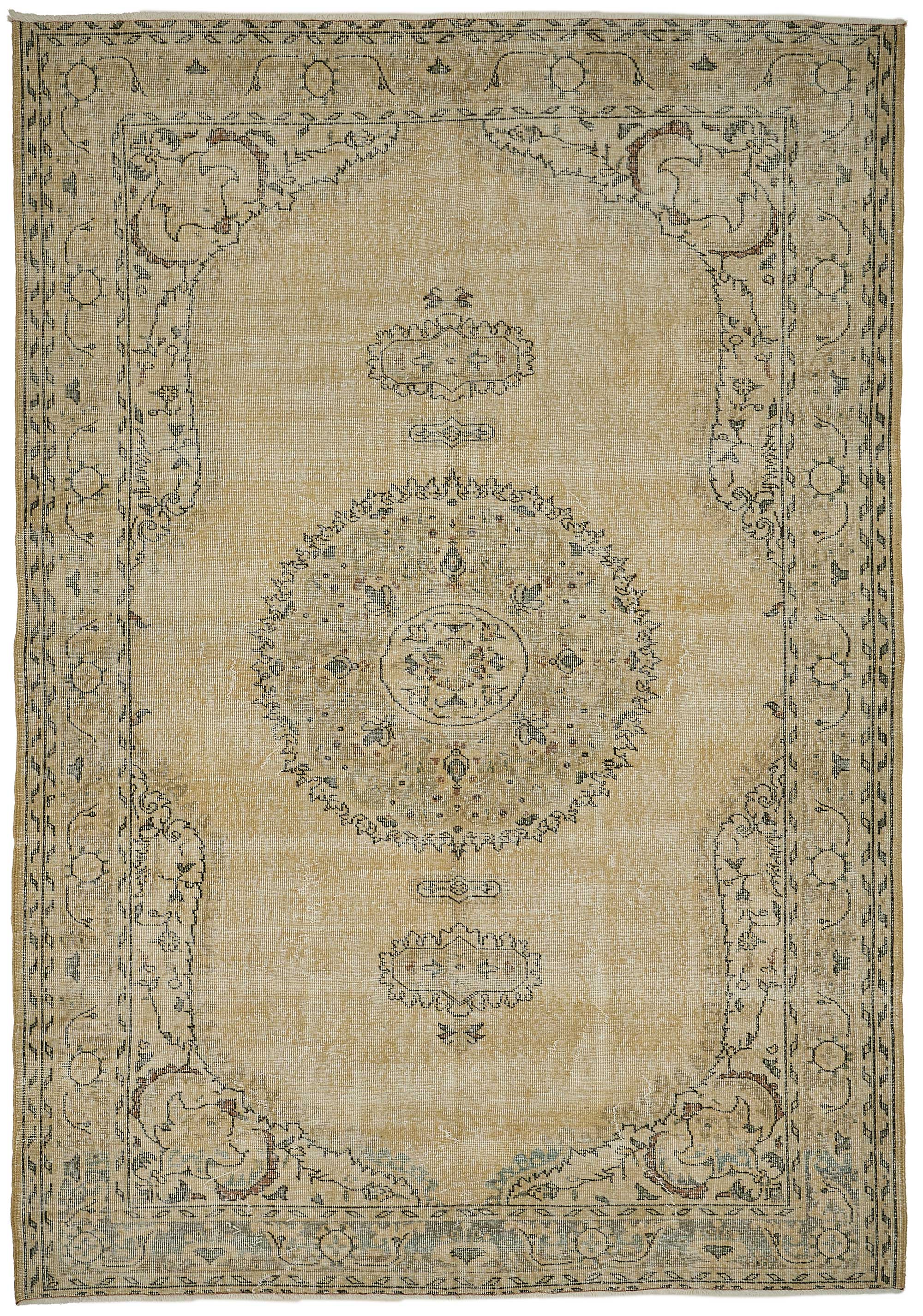7x10 Hand-Knotted Turkish Vintage Rug - 50805
